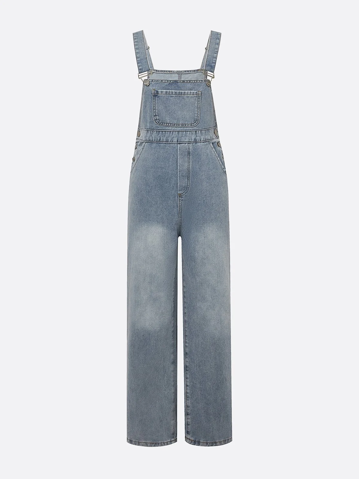 Casual Plain Denim Bib Pants