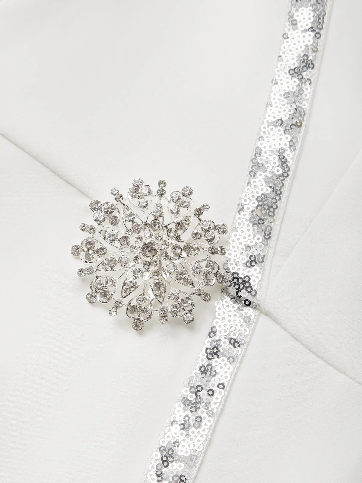 Elegant Rhinestone-Trim Midi Dress