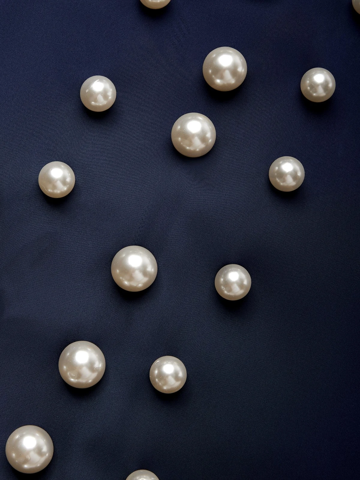 Satin Elegant Plain Imitation Pearls Mock Neck Balloon Sleeve Blouse