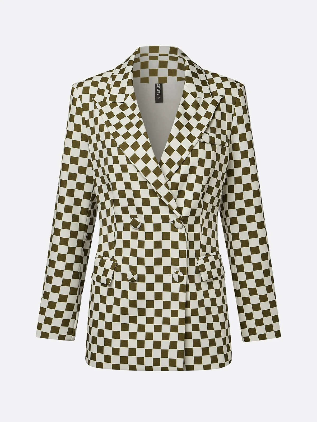 Urban Printing Plaid Tailored Lapel Blazer