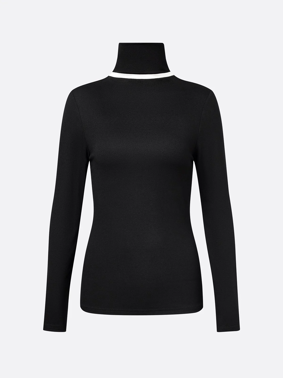 Casual Color-Block Turtleneck Tee