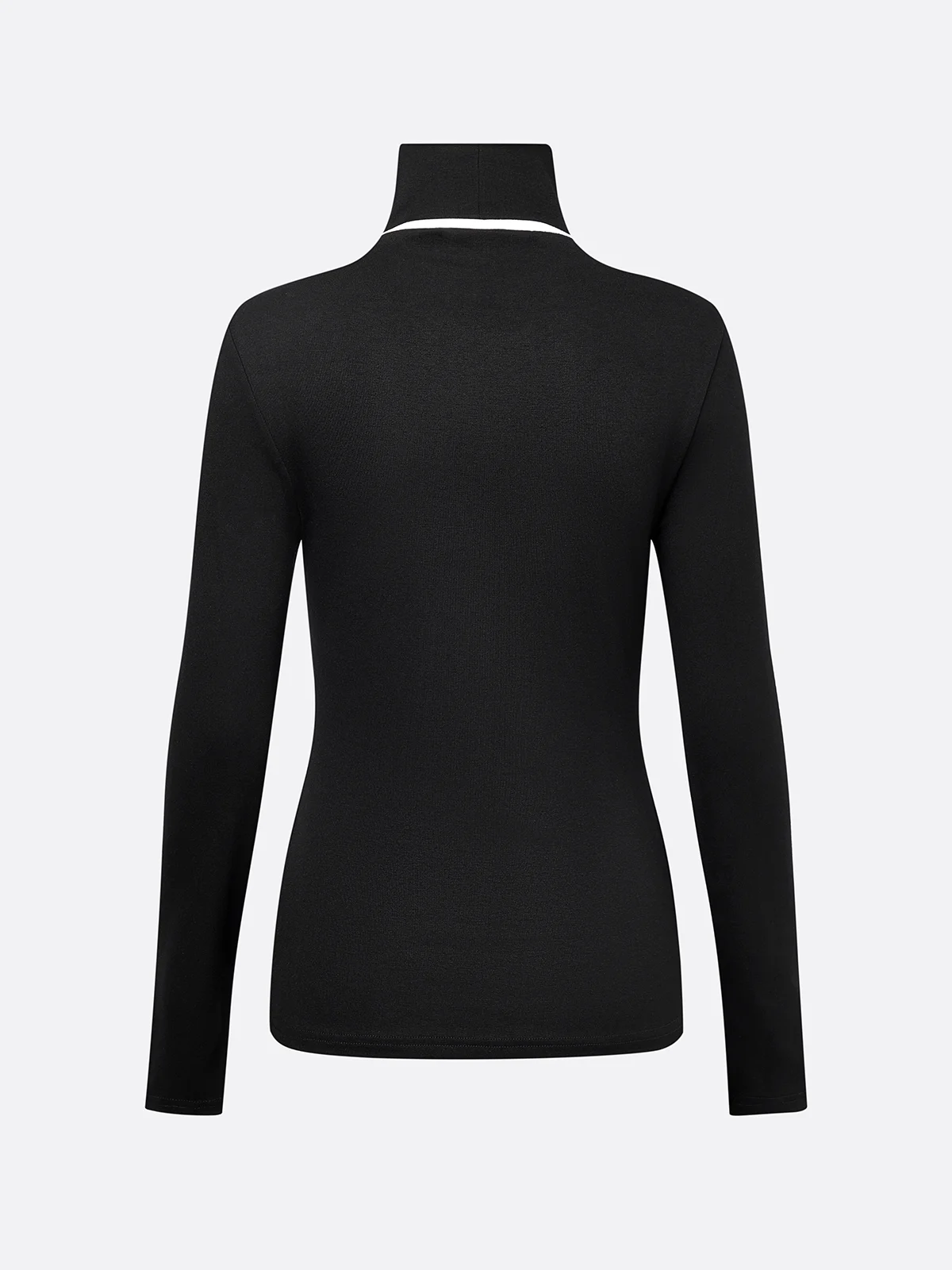 Casual Color-Block Turtleneck Tee