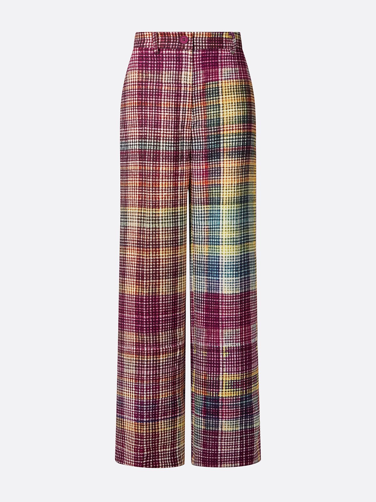 Urban Multi-Plaid Straight-Leg Pants
