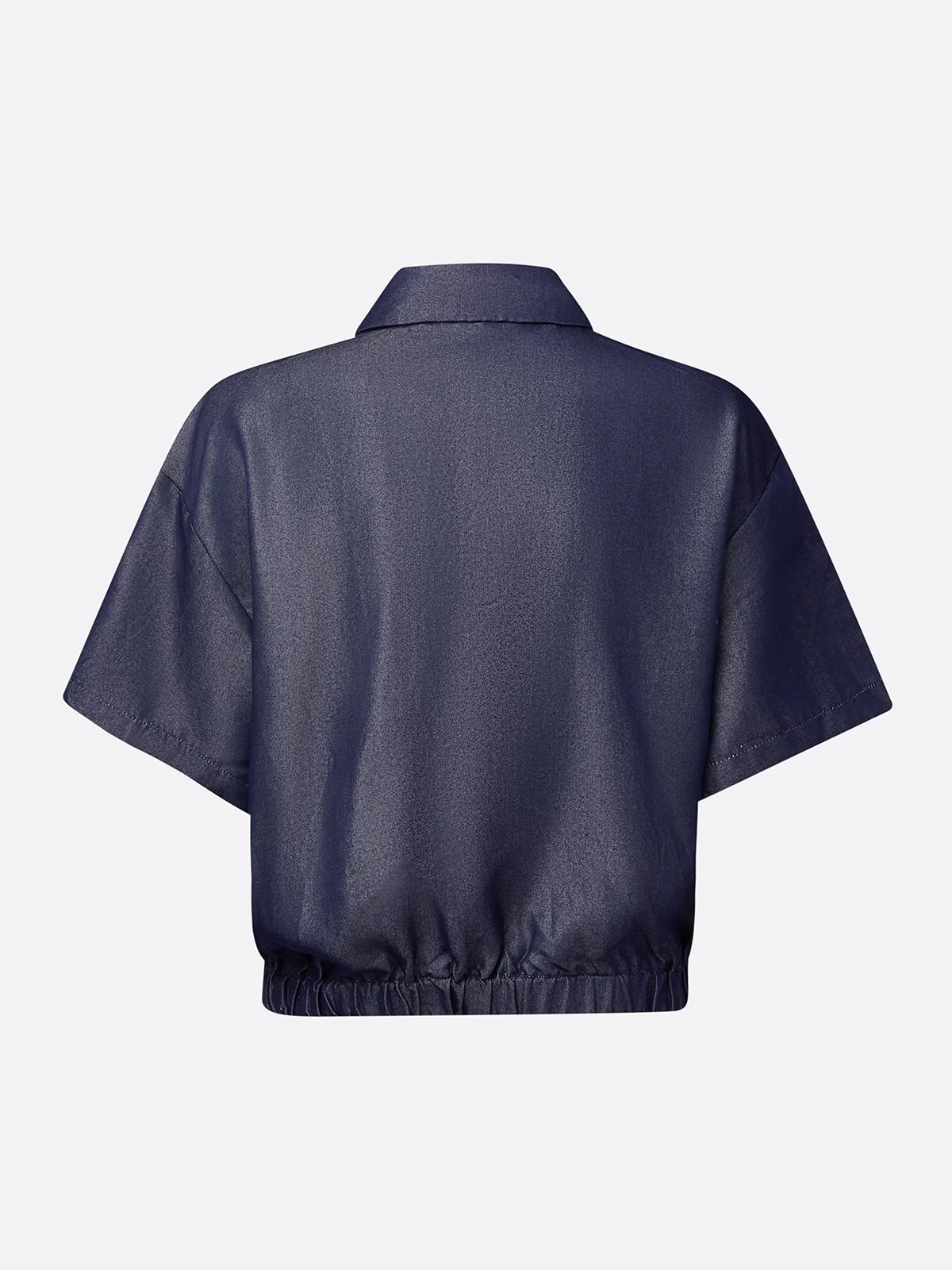 Casual Plain Shirt Collar Faux Denim Shirt