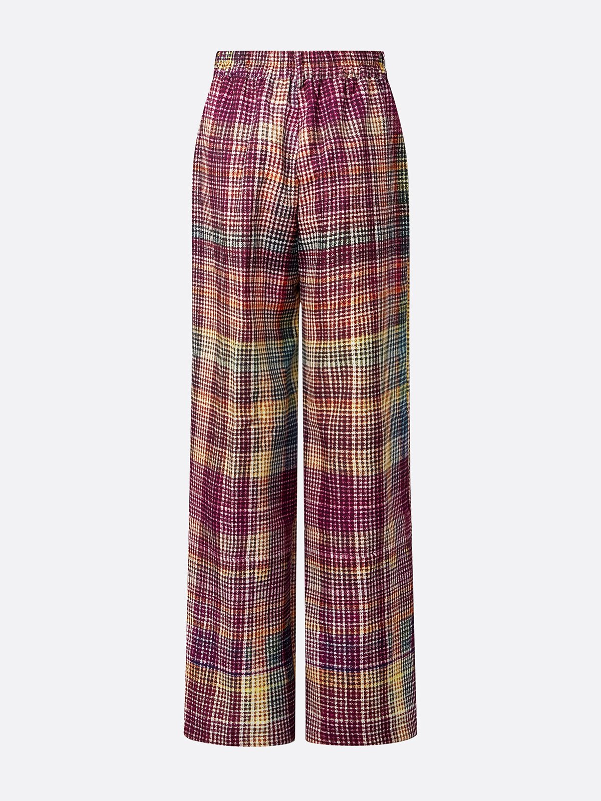 Urban Multi-Plaid Straight-Leg Pants