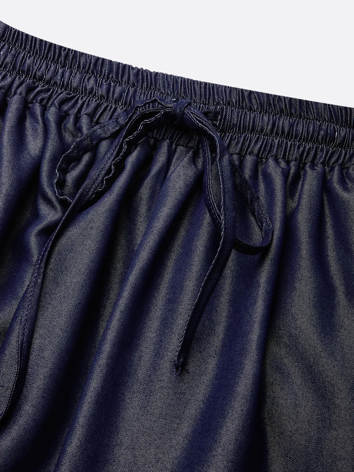 Casual Loose Plain Faux Denim Jeans