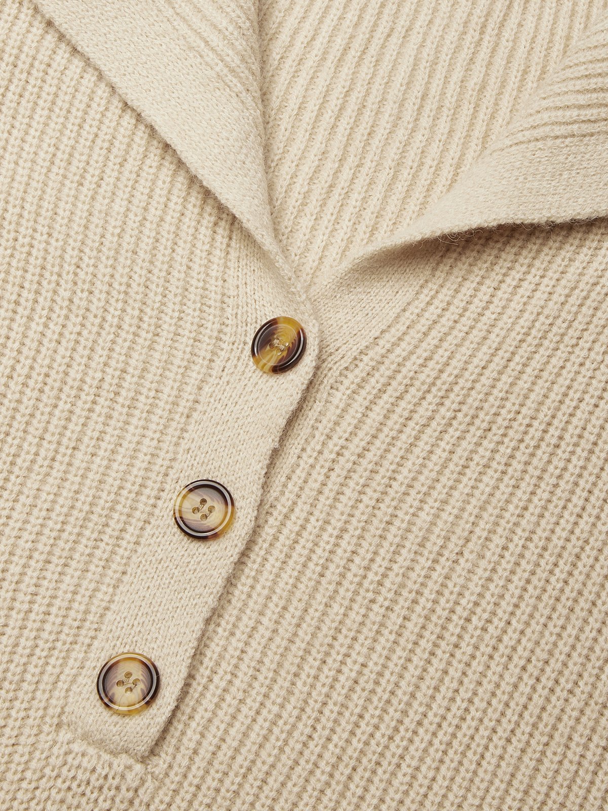 Urban Cozy Buttoned Shawl Collar Sweater Midi Dress