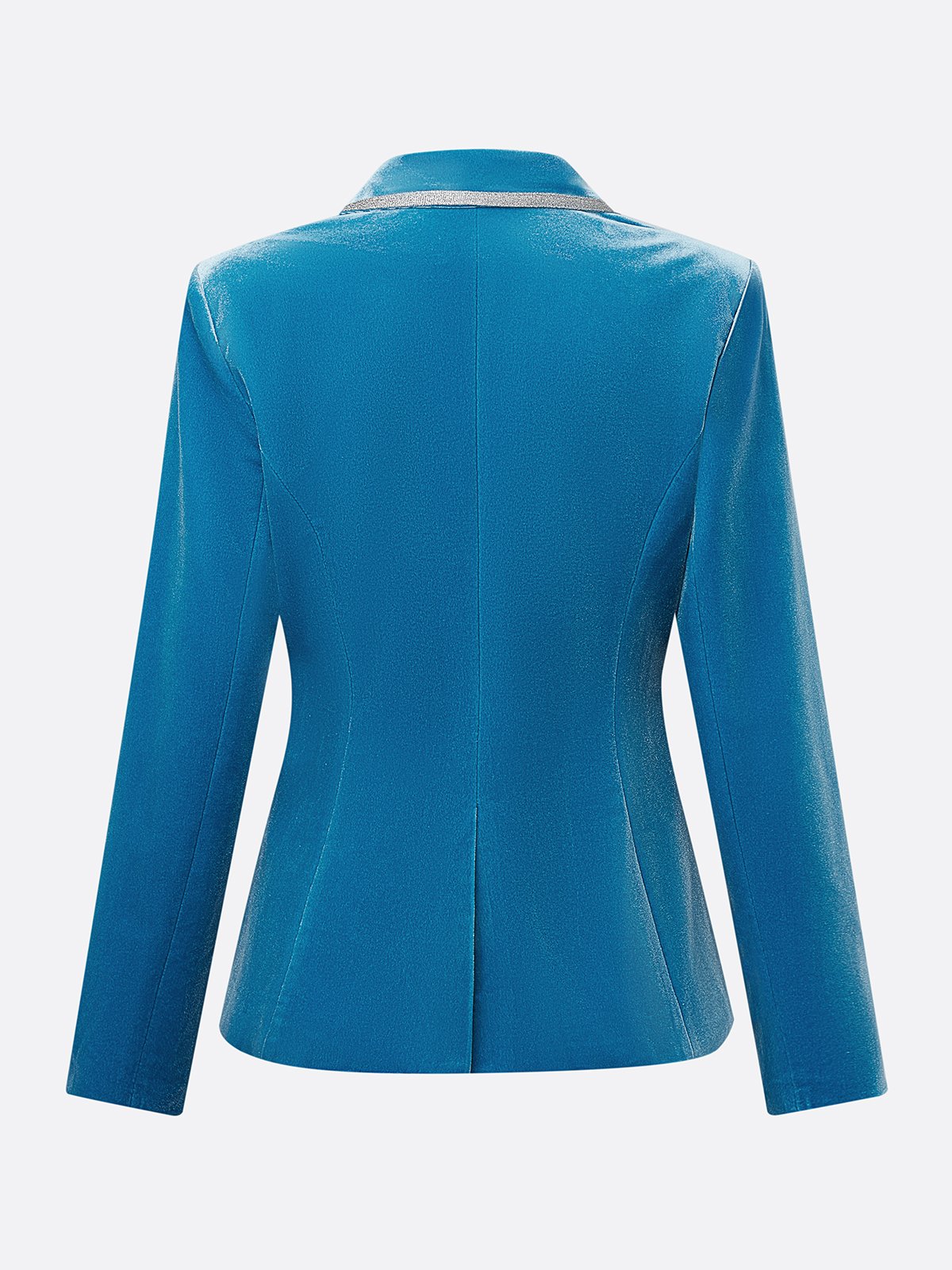 Elegant Velvet Piping Lapel Blazer