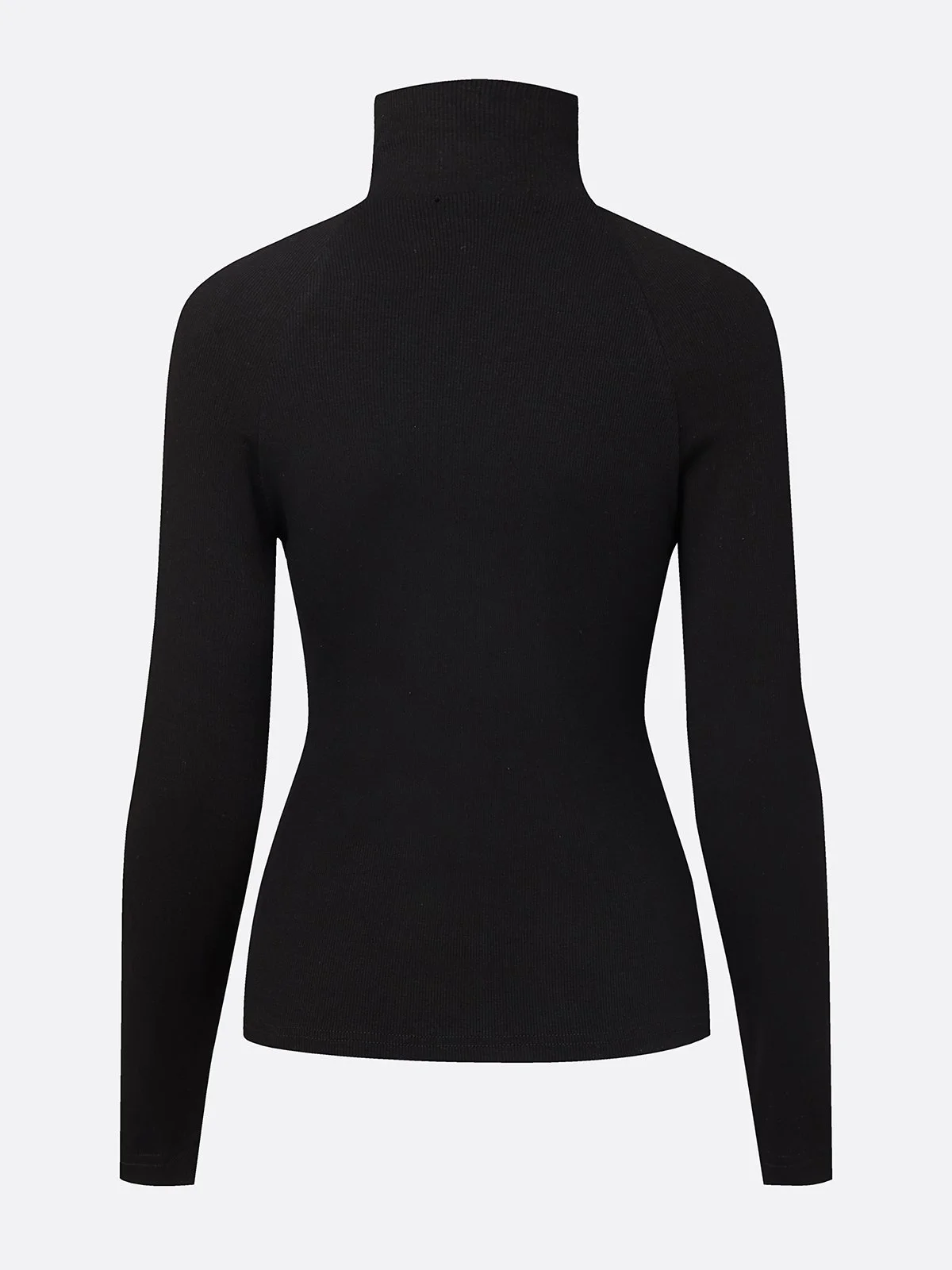 Jersey Urban Plain Zipper Turtleneck T-shirt