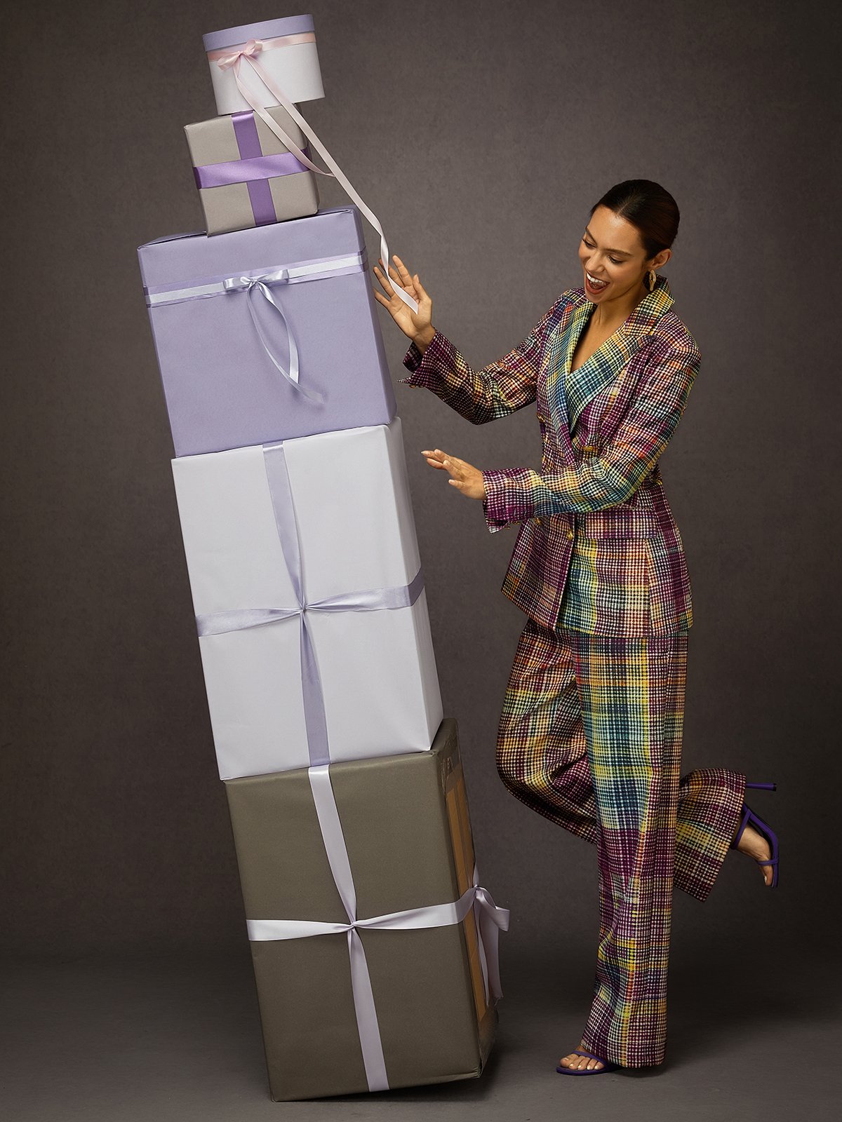 Urban Multi-Plaid Straight-Leg Pants