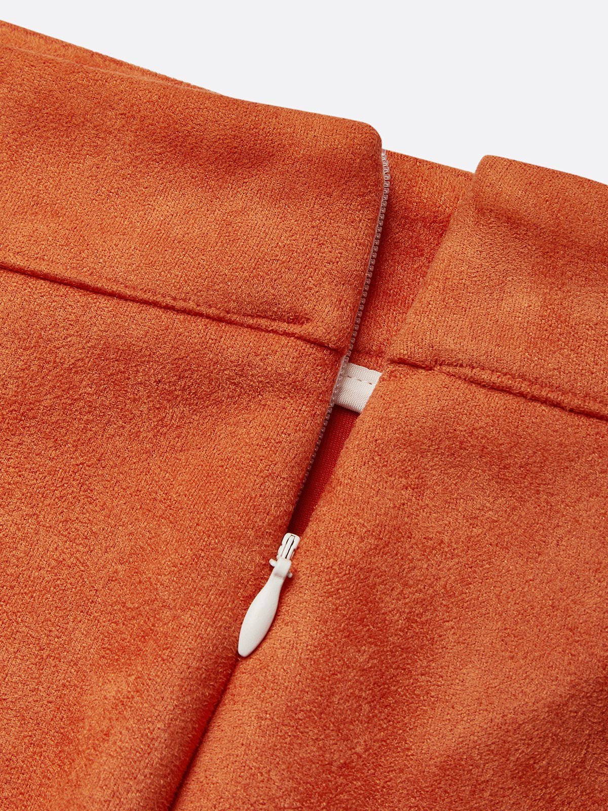 Urban Plain Midi Faux Leather Skirt