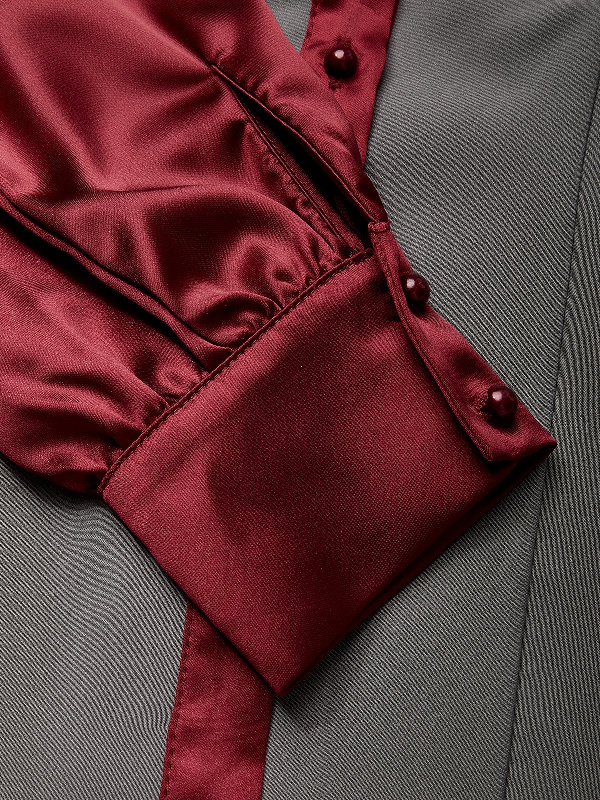 Satin Urban Color Block Split Joint Shirt