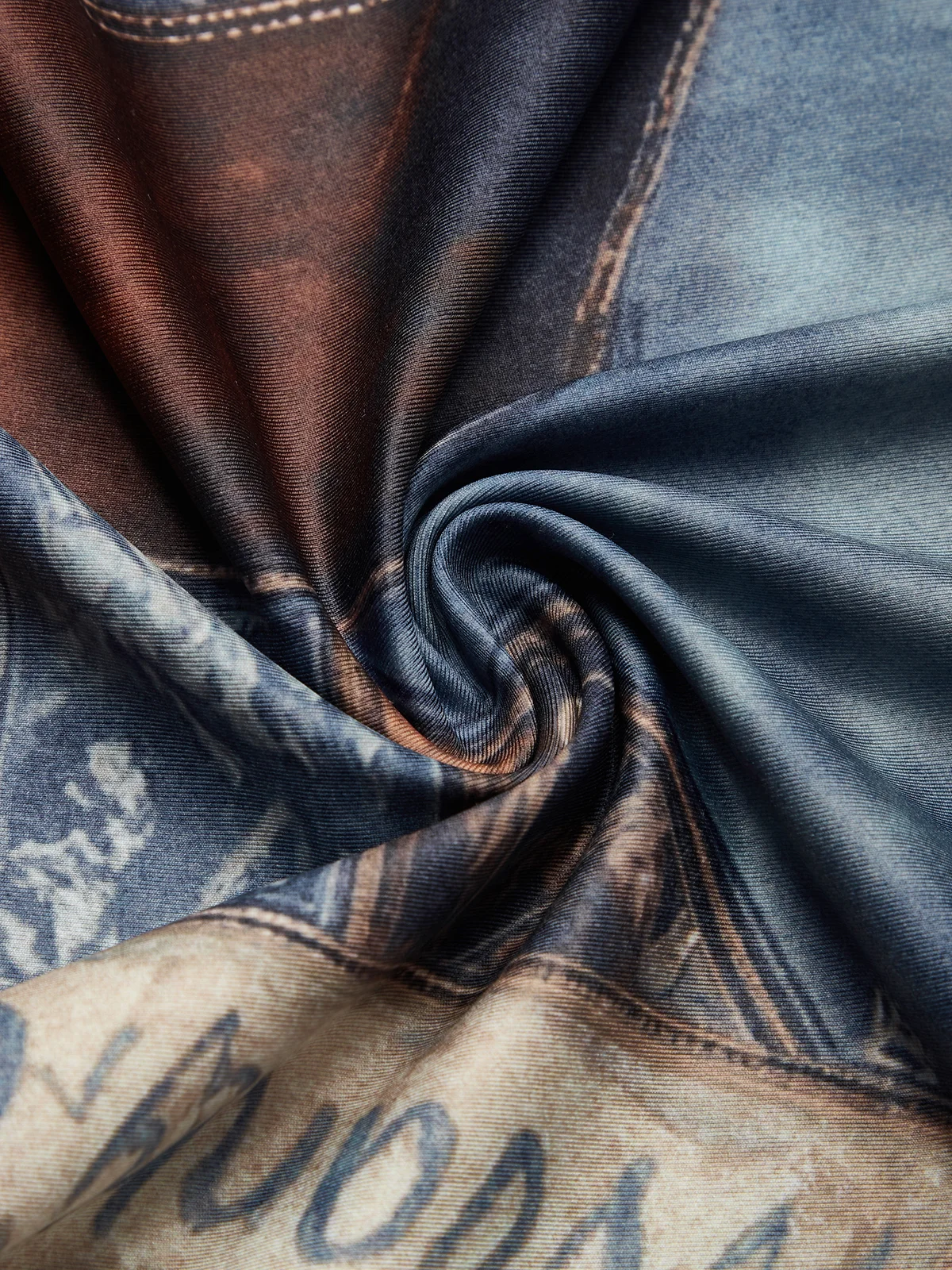 Urban Abstract Printing Stand Collar T-shirt