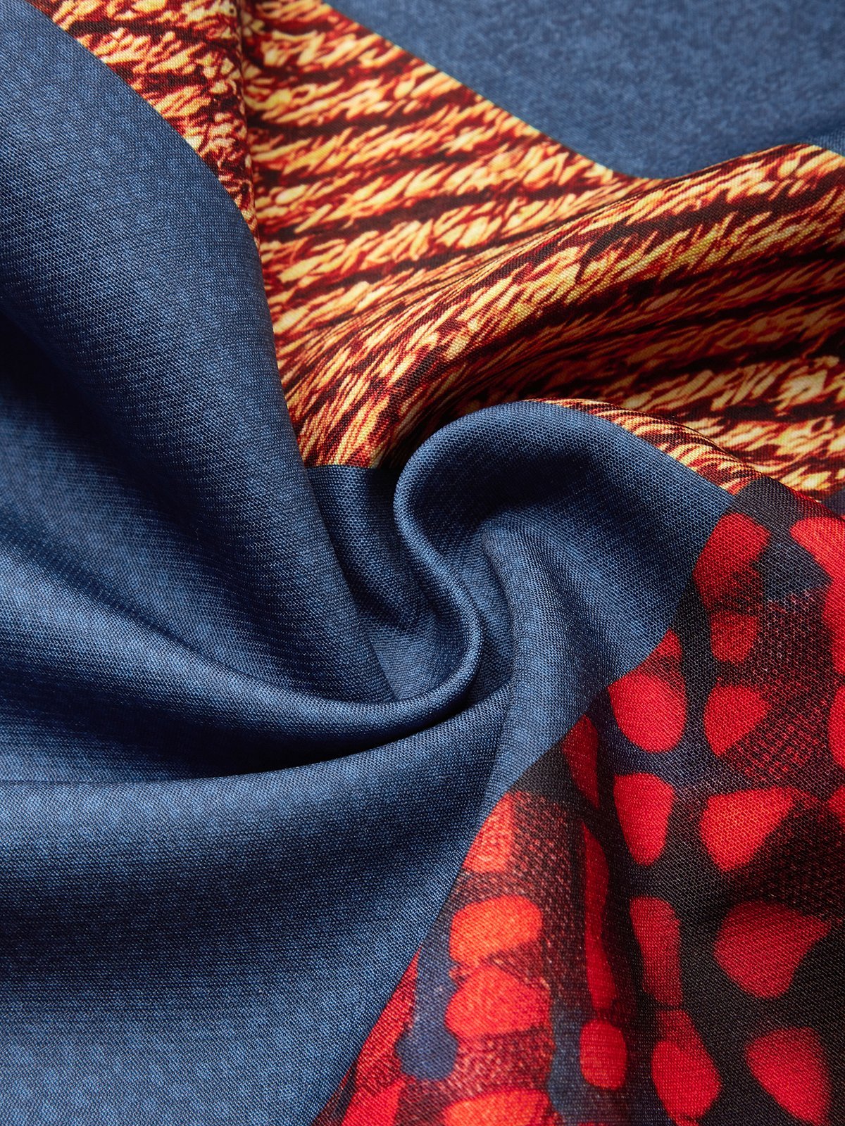 Urban Random Print Puff Sleeve Printing Crew Neck Midi Dress