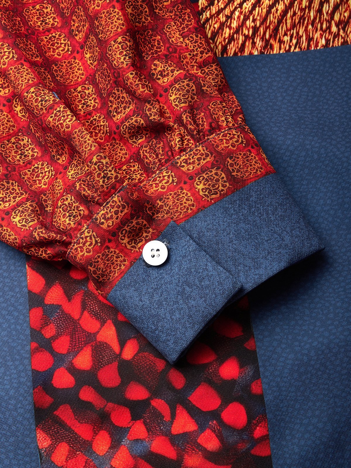 Urban Random Print Puff Sleeve Printing Crew Neck Midi Dress