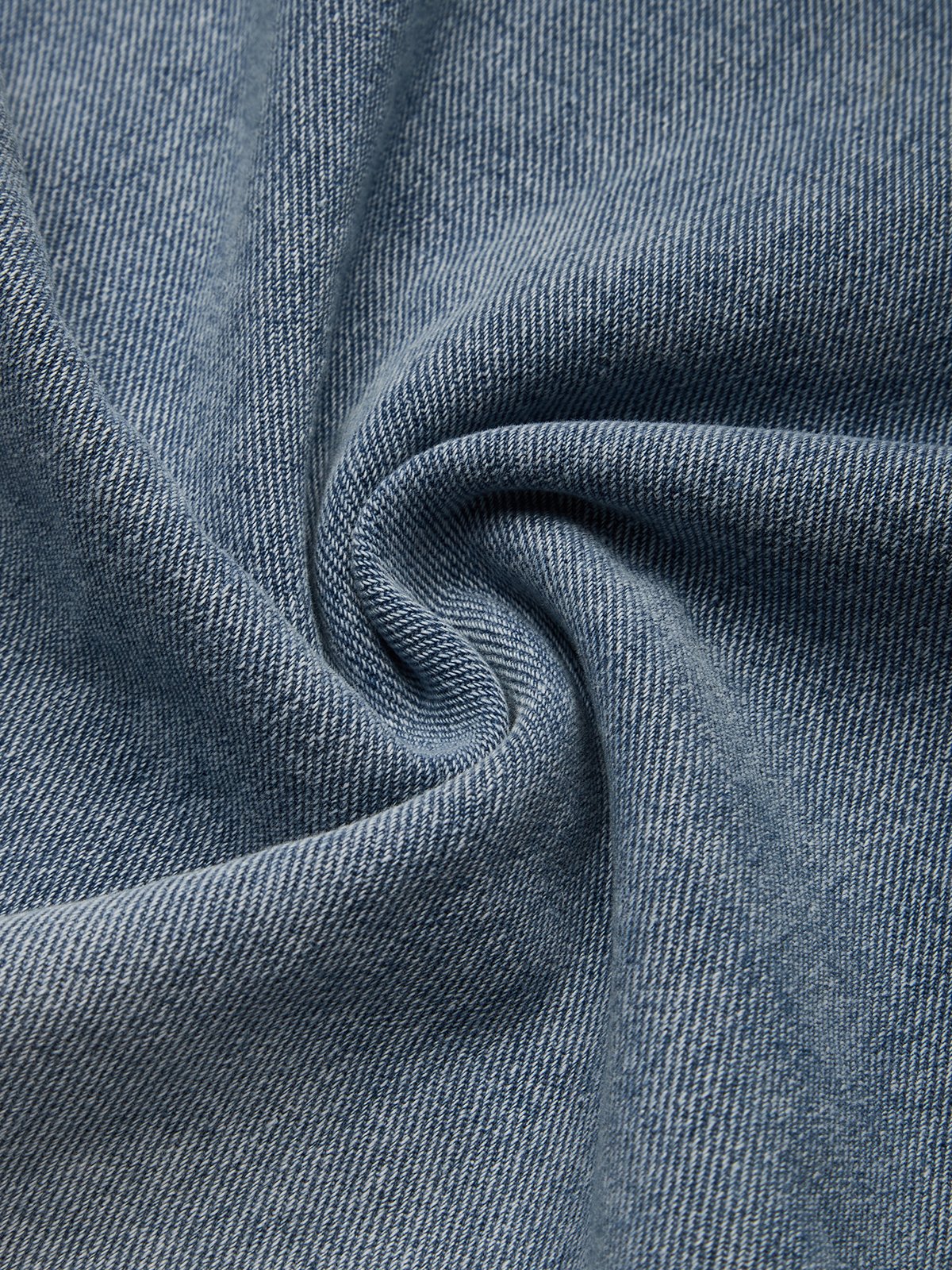 Casual Plain Distressing Hoodie Denim Top