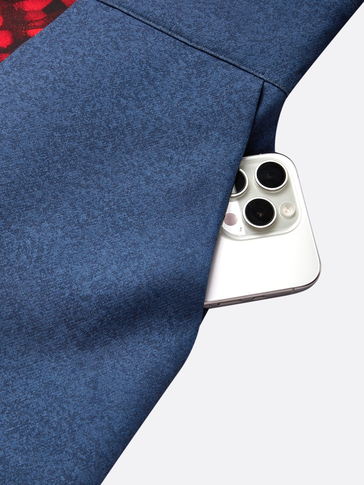 Urban Random Print Puff Sleeve Printing Crew Neck Midi Dress