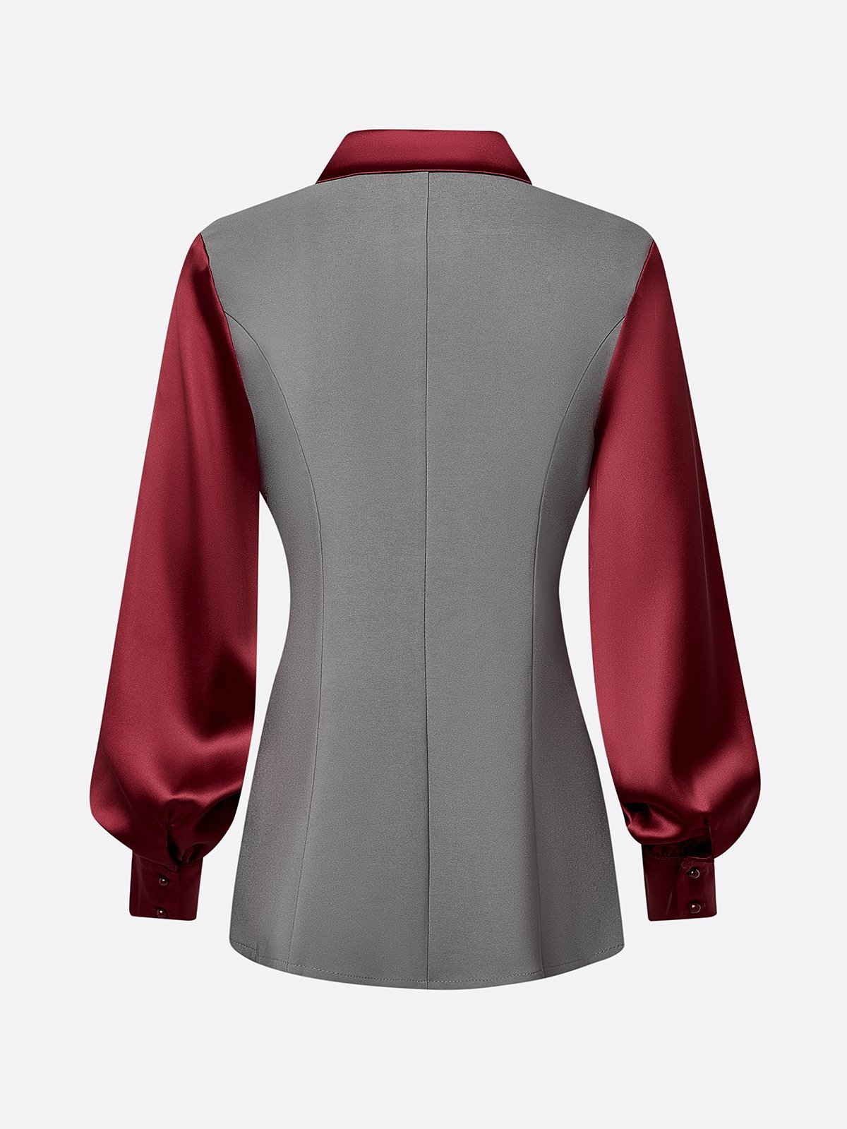 Satin Urban Color Block Split Joint Shirt