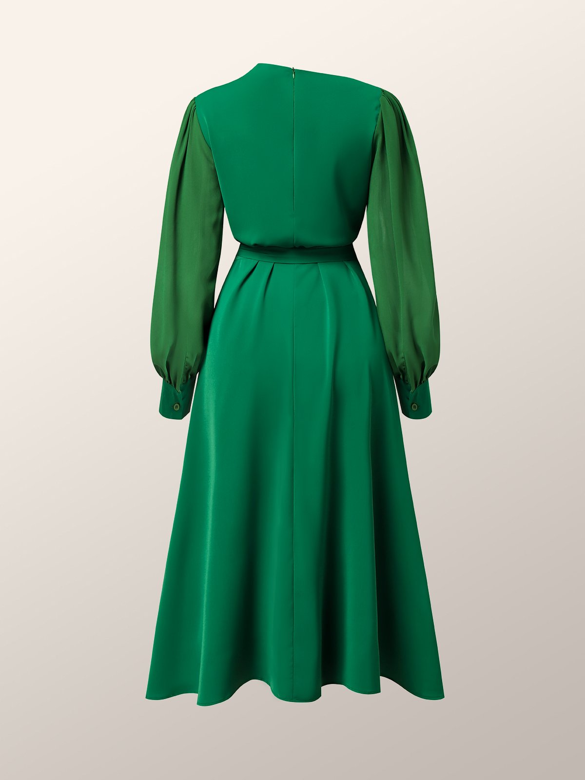 Elegant Regular Fit Plain Long Sleeve Midi Dress