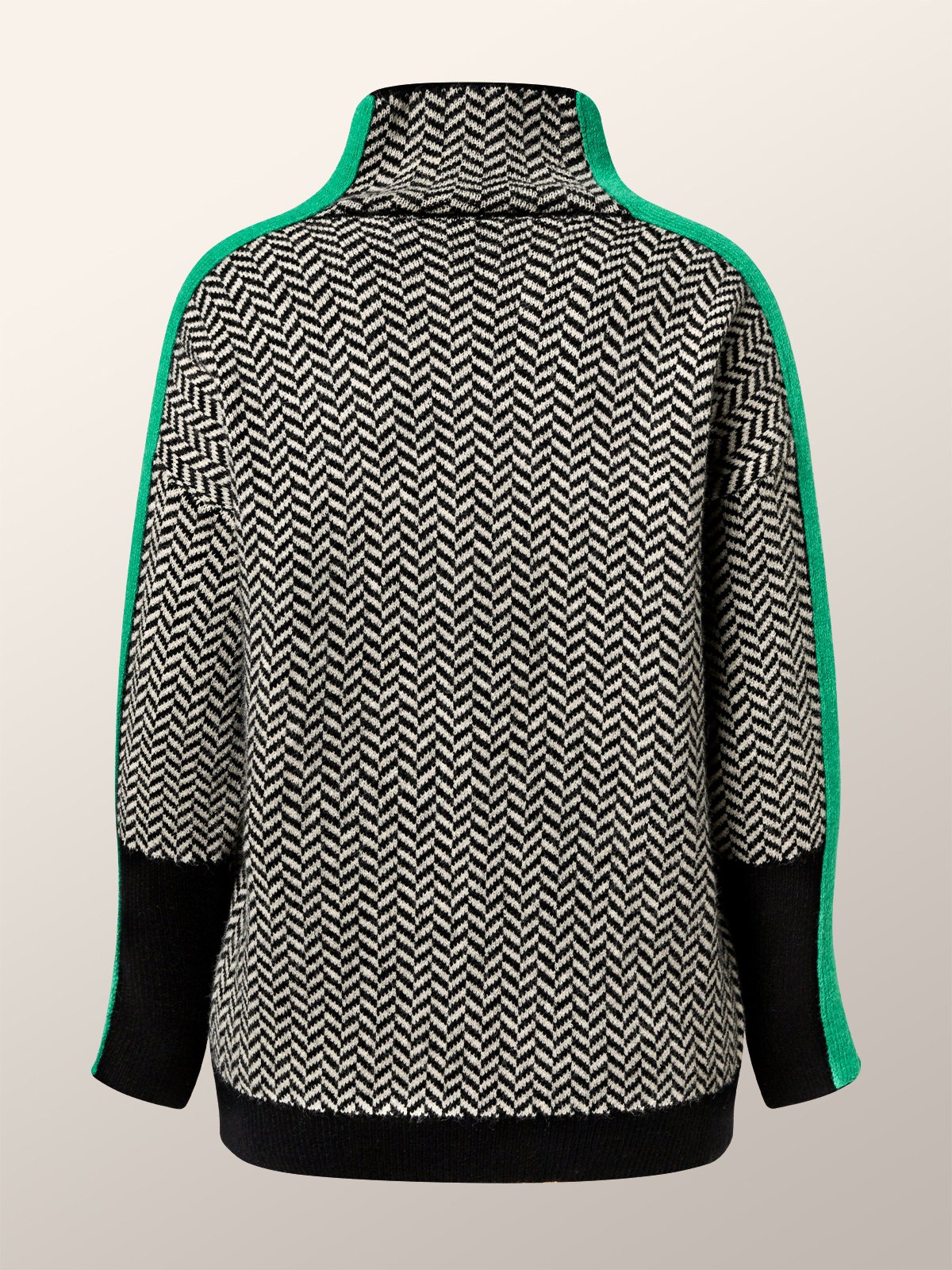 Urban Geometric Turtleneck Long Sleeve Sweater