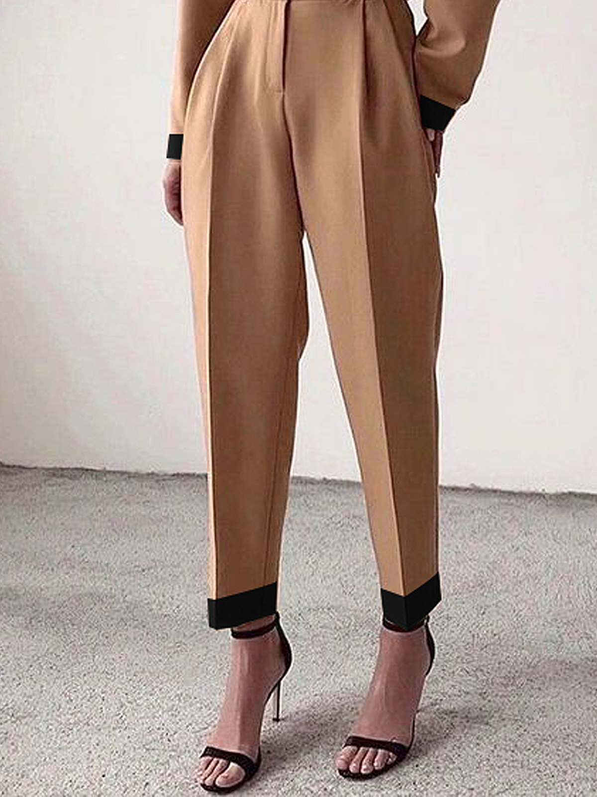 Regular Fit Color Block Fashion Long Pants