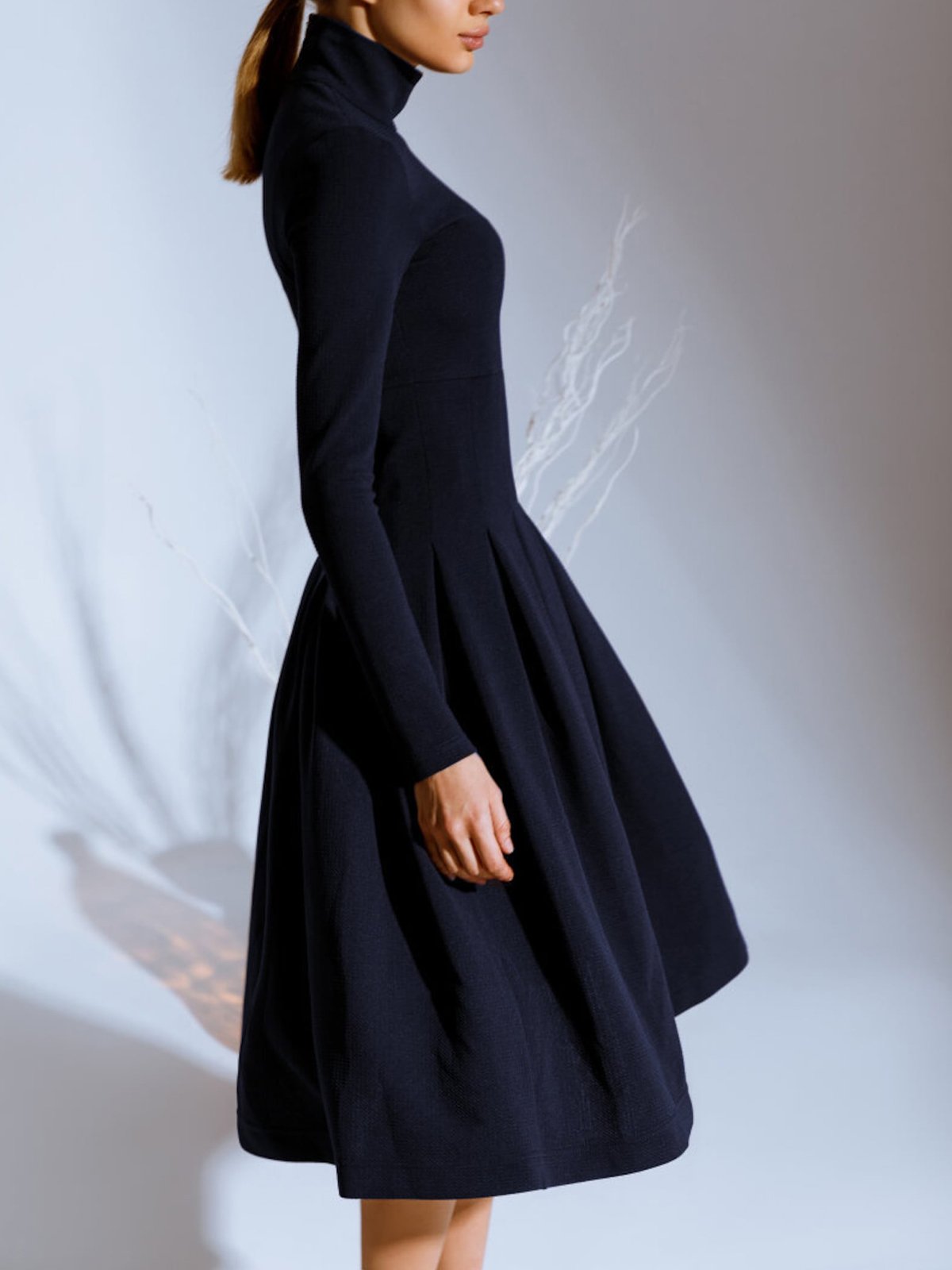 Turtleneck Elegant Plain Regular Fit Dress | stylewe