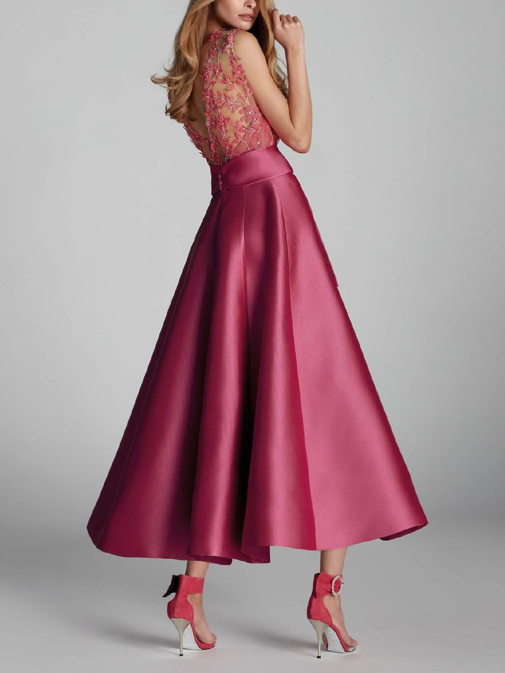 Floral Regular Fit Elegant Lace Wedding Guest Dress