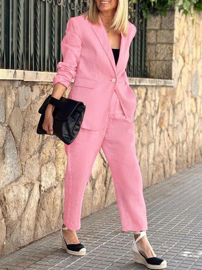 Linen Urban Regular Fit Plain Fashion Pants