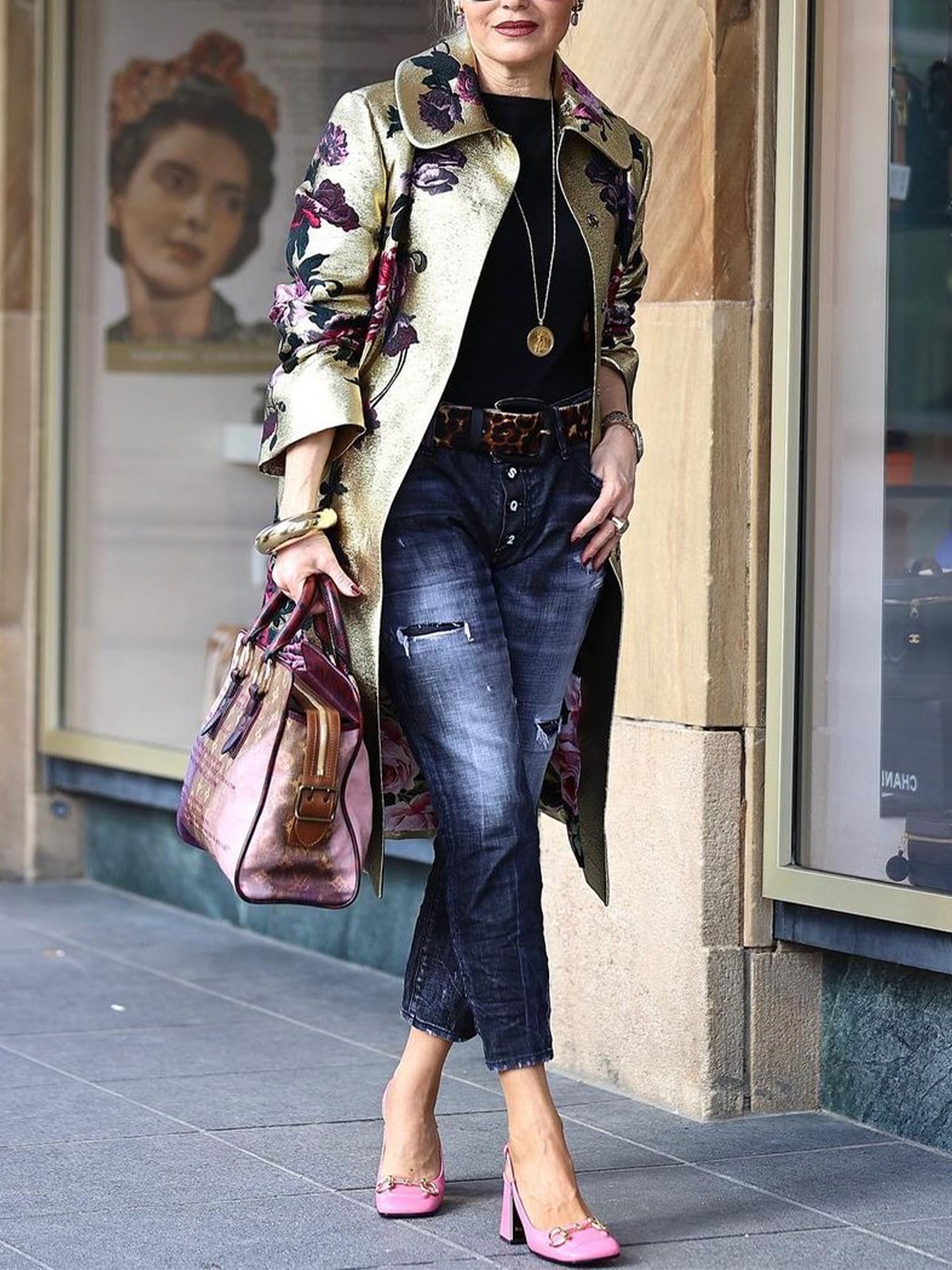 Floral Loose Elegant Trench Coat