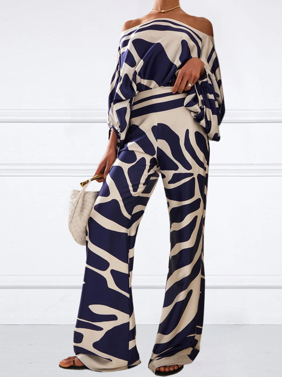 Geometric Urban High Waist Fashion Pants