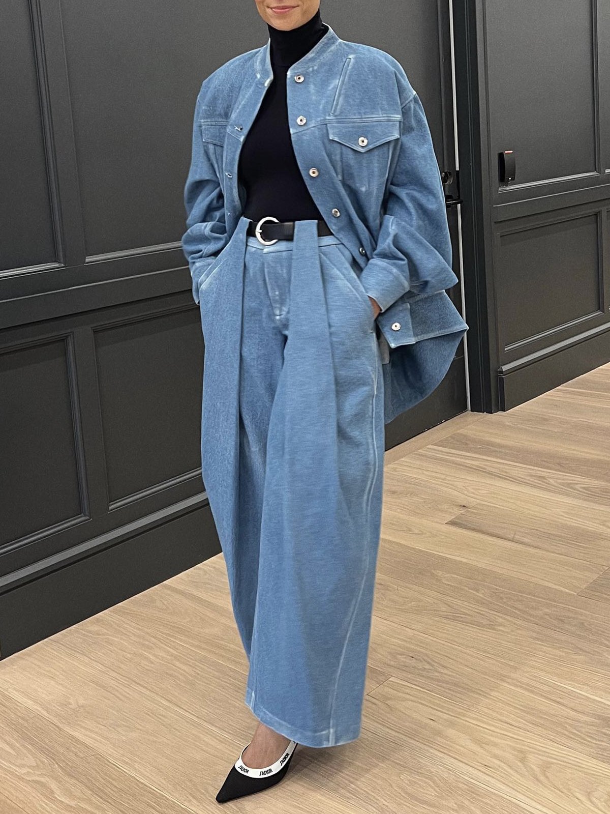 Plus Size Casual Regular Fit Plain Jeans stylewe