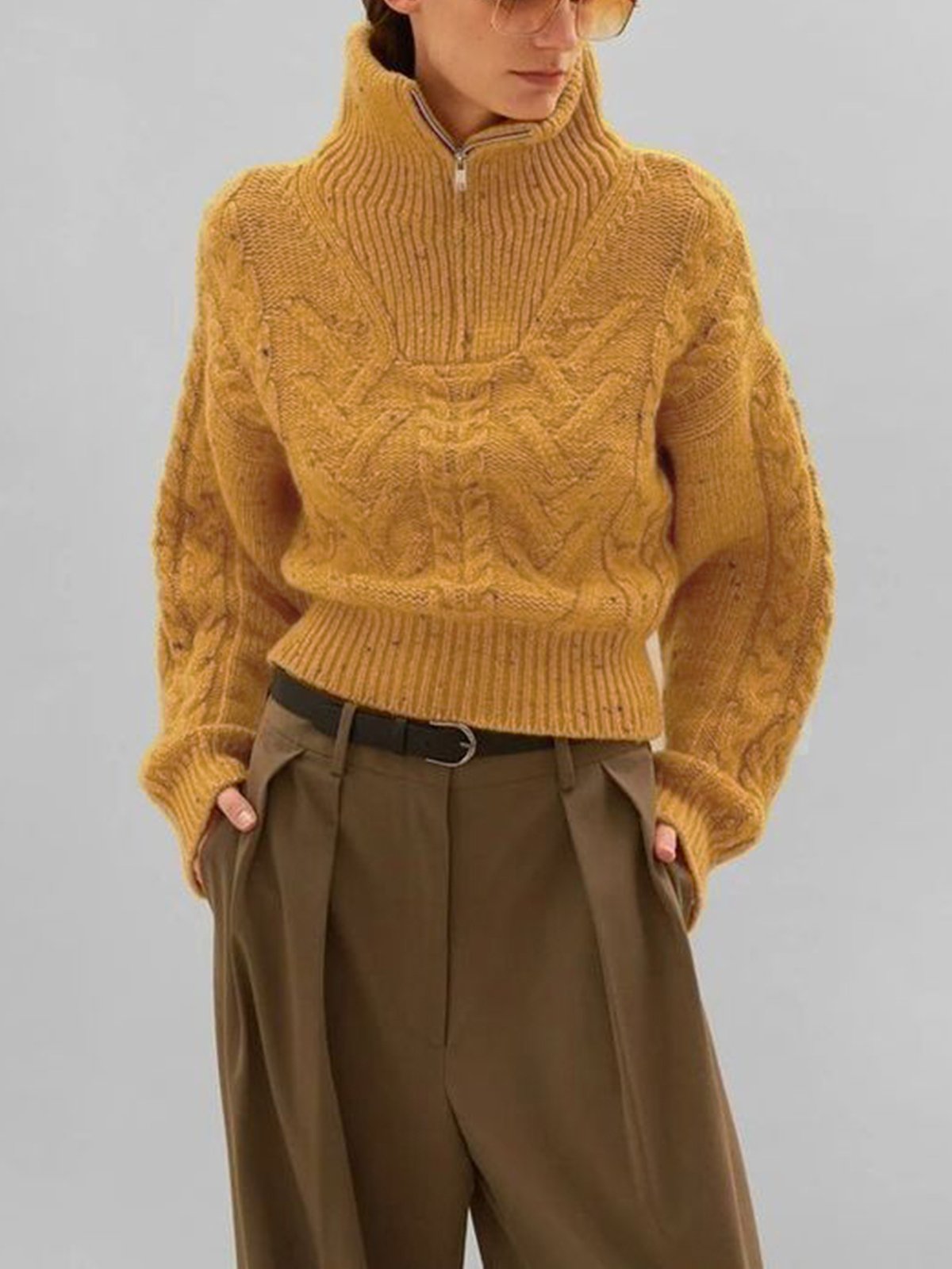 Regular Fit Urban Plain Long Sleeve Sweater