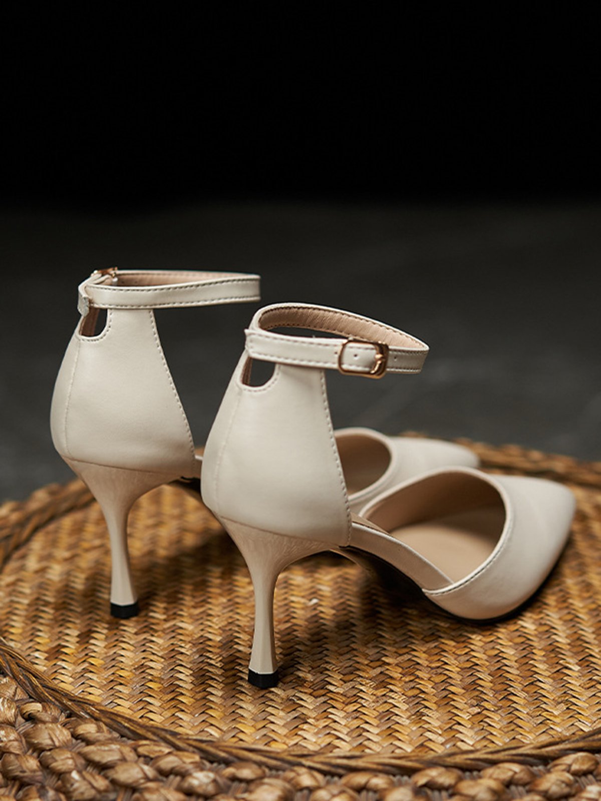 Elegant Minimalist Hollow Out Adjustable Buckle Stiletto Heel Shoes