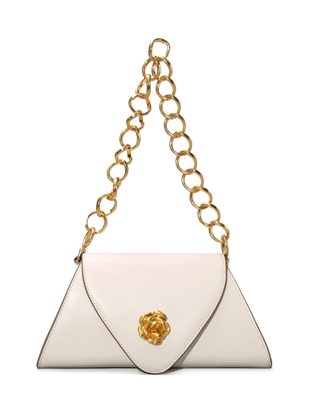 Elegant Metal Camellia Magnetic Chain Strap Shoulder Bag