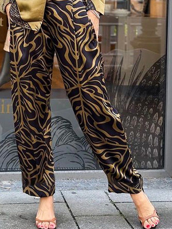 Regular Fit Abstract Casual Pants