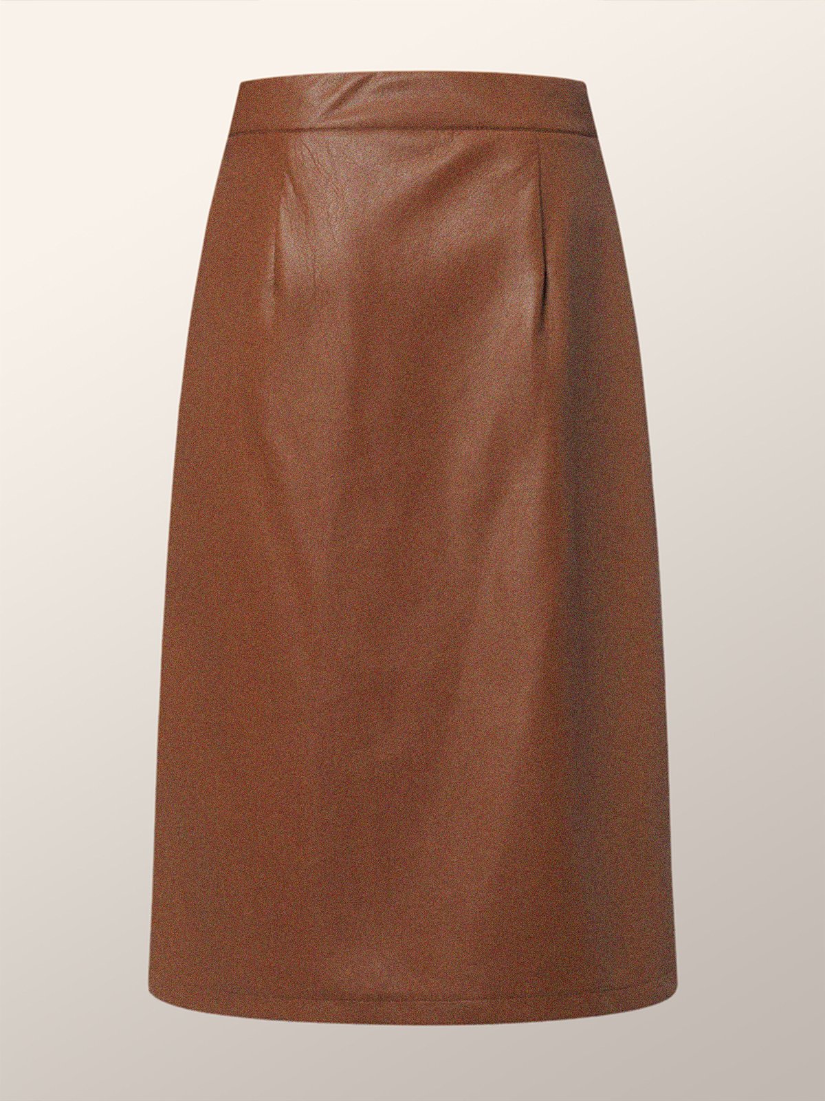 Plain Regular Fit Urban Pu Faux Leather Skirt