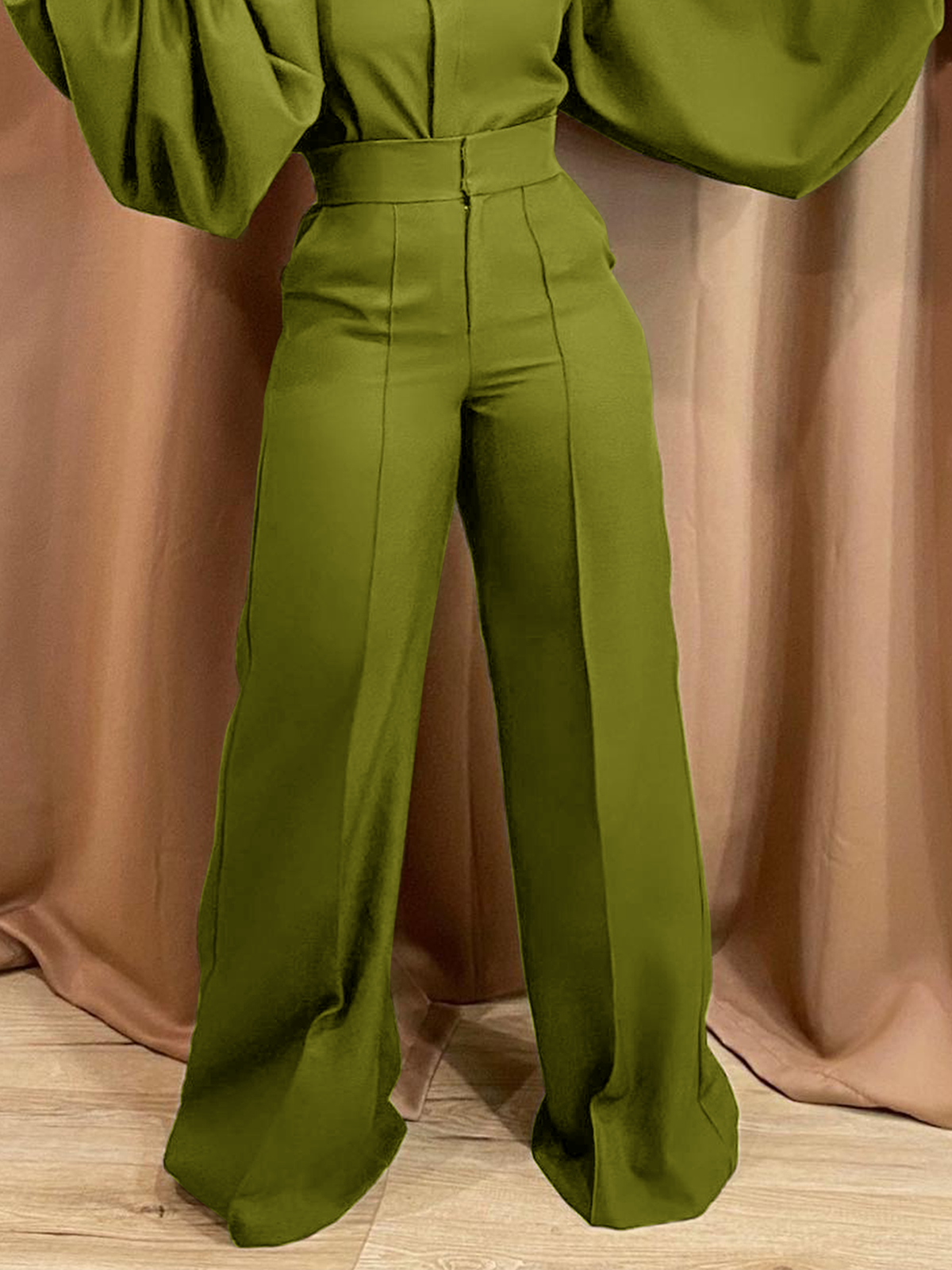 Loose Plain Urban Long Pants Straight pants