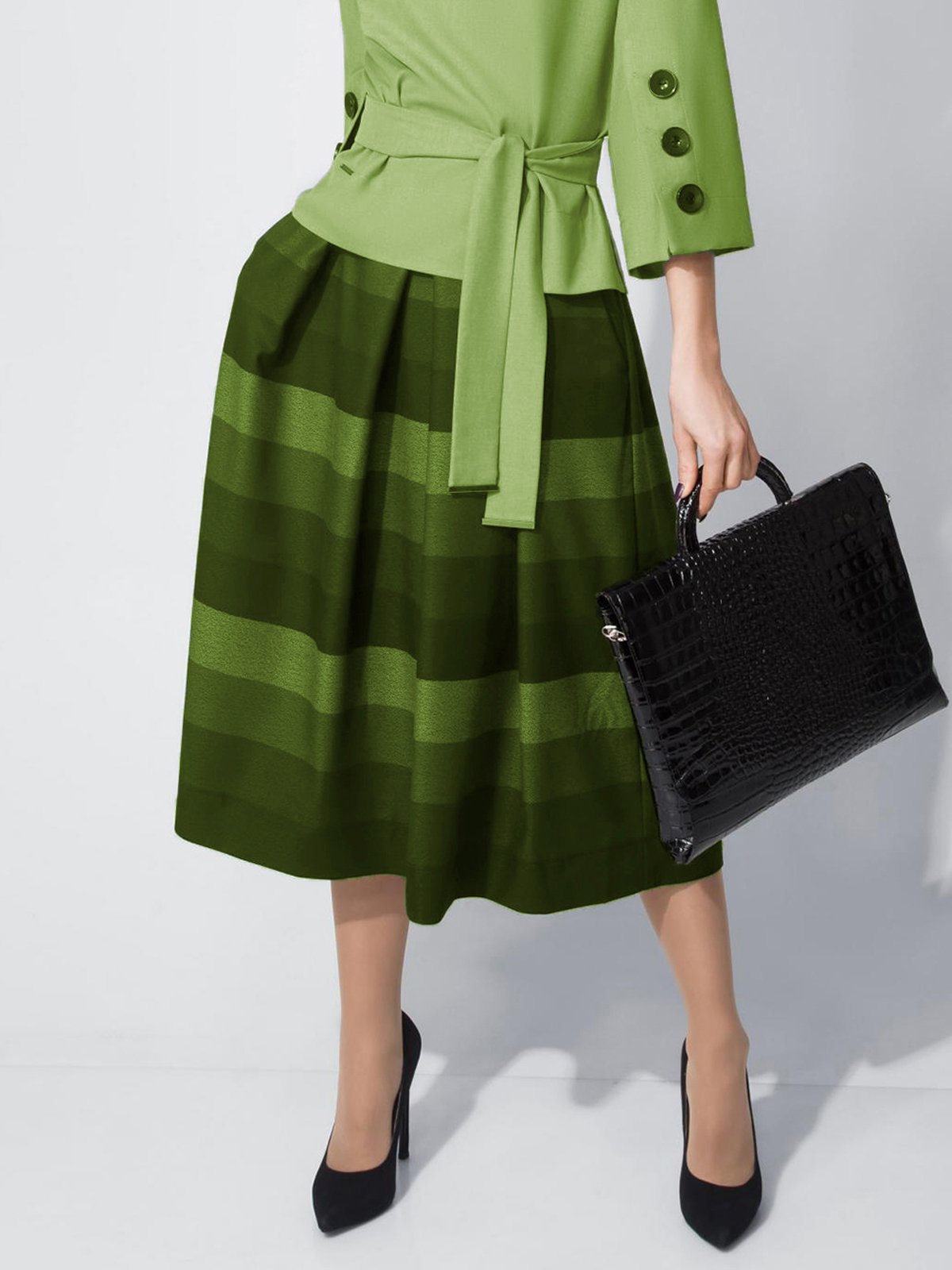 Elegant Plaid Loose A-Line Skirt