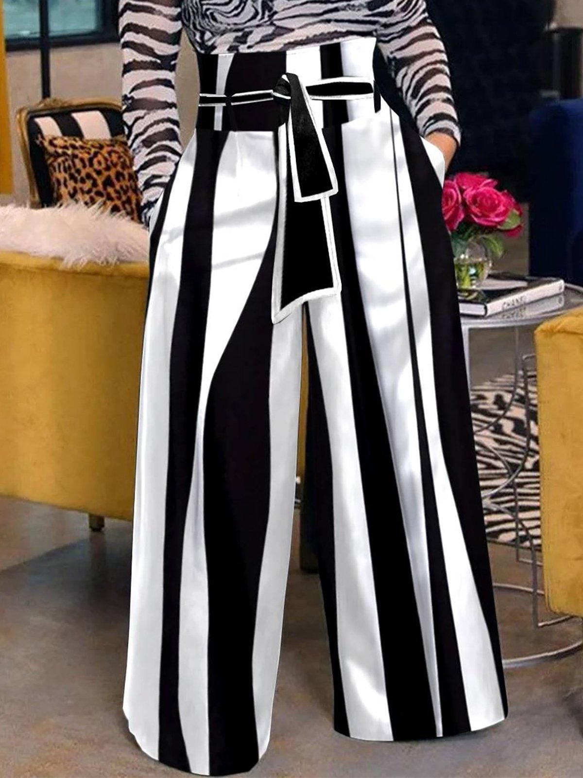 Striped Regular Fit Urban Fashion Pants