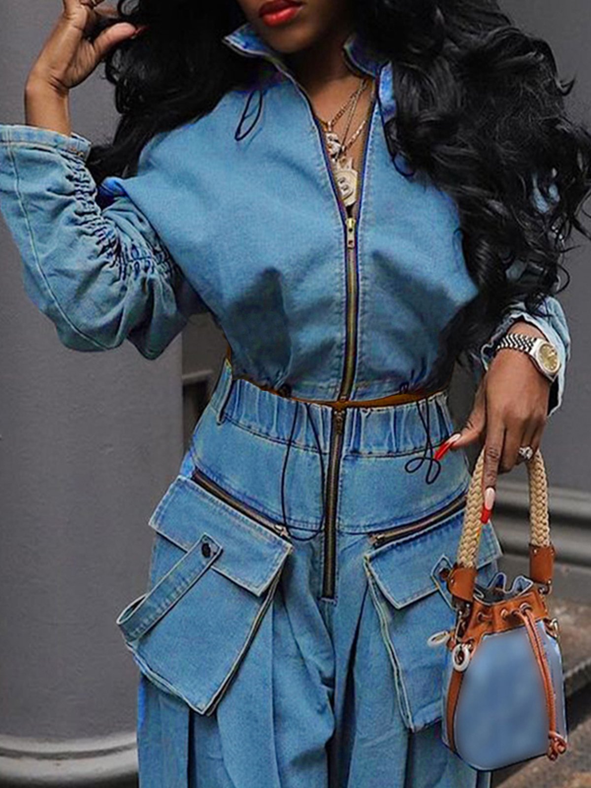 Long Sleeve Regular Fit Casual Denim Denim Jacket