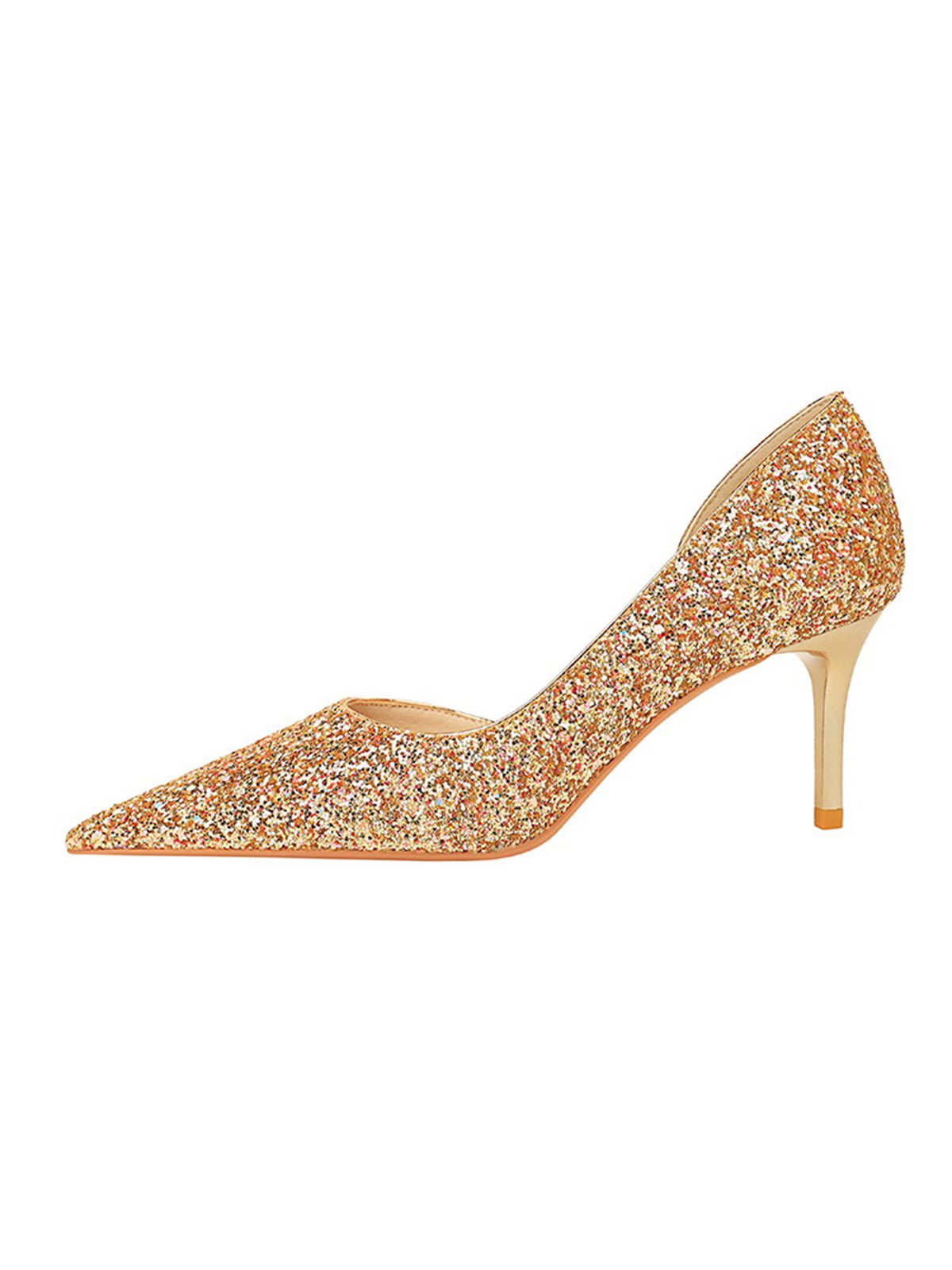Sparkling Glitter Wedding Dress Stiletto Heel D'Orsay Pumps
