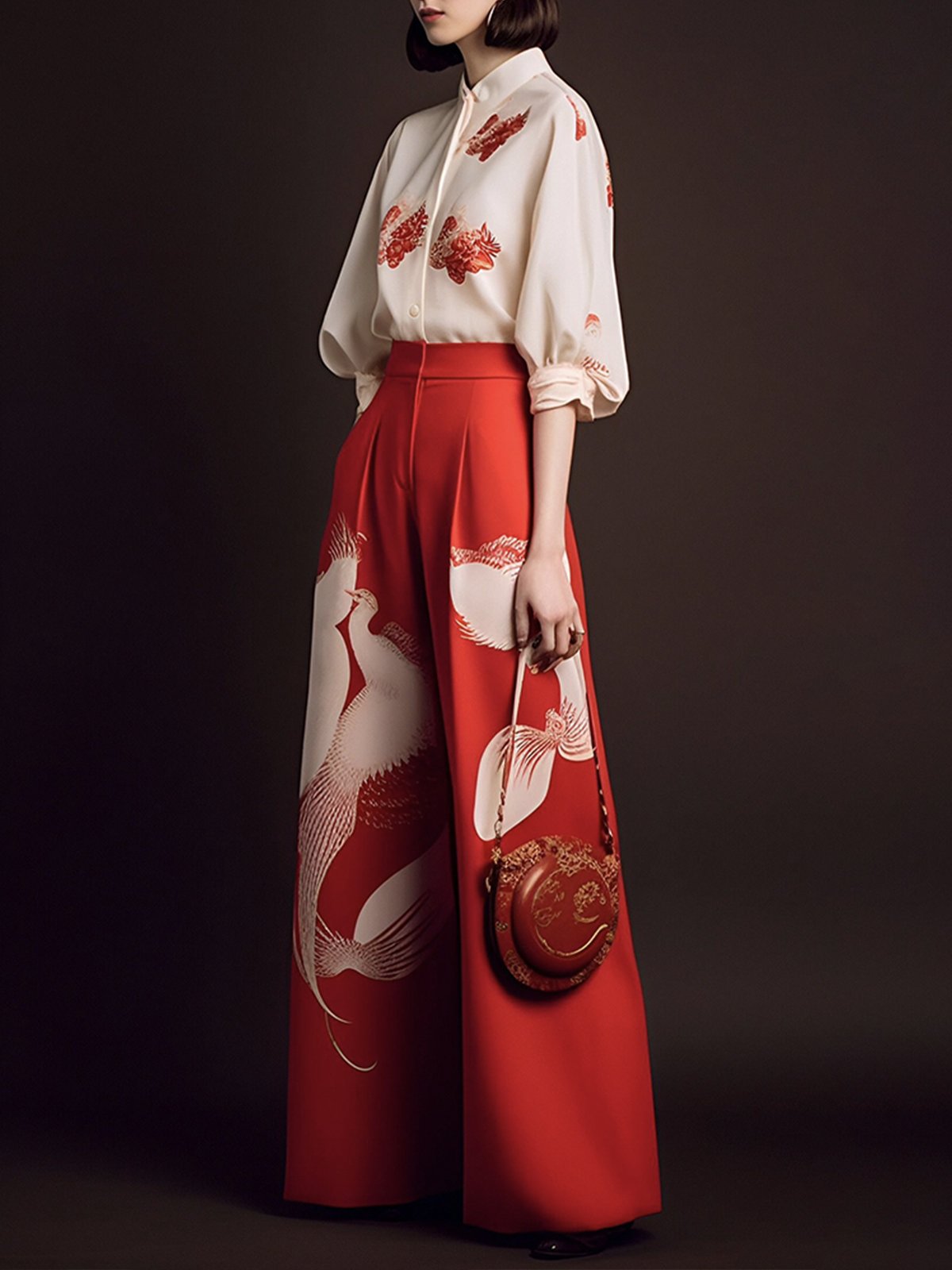 Long Urban Bird Regular Fit Fashion Pants stylewe