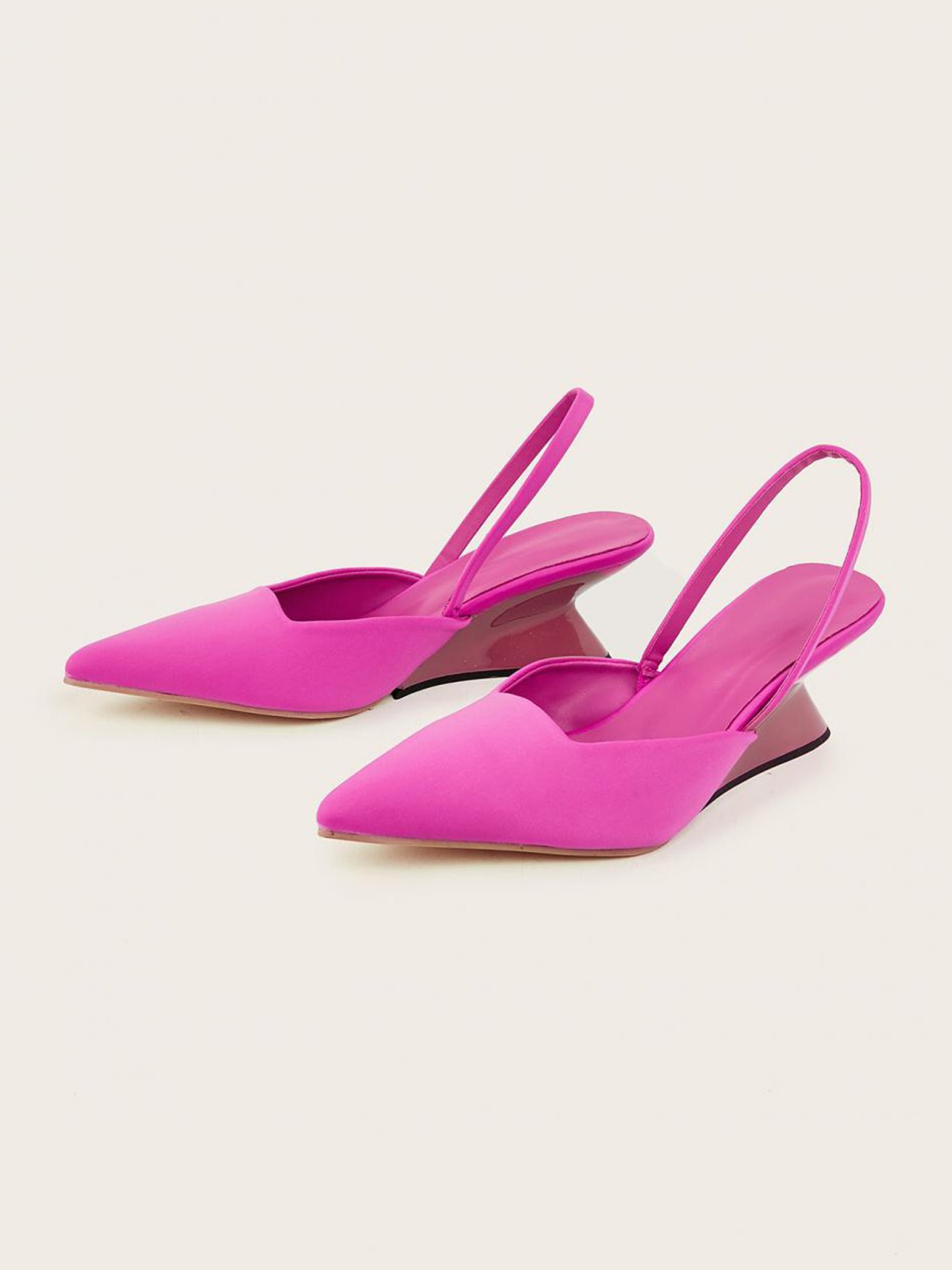 Women Minimalist Pointed Toe Wedge Sandals