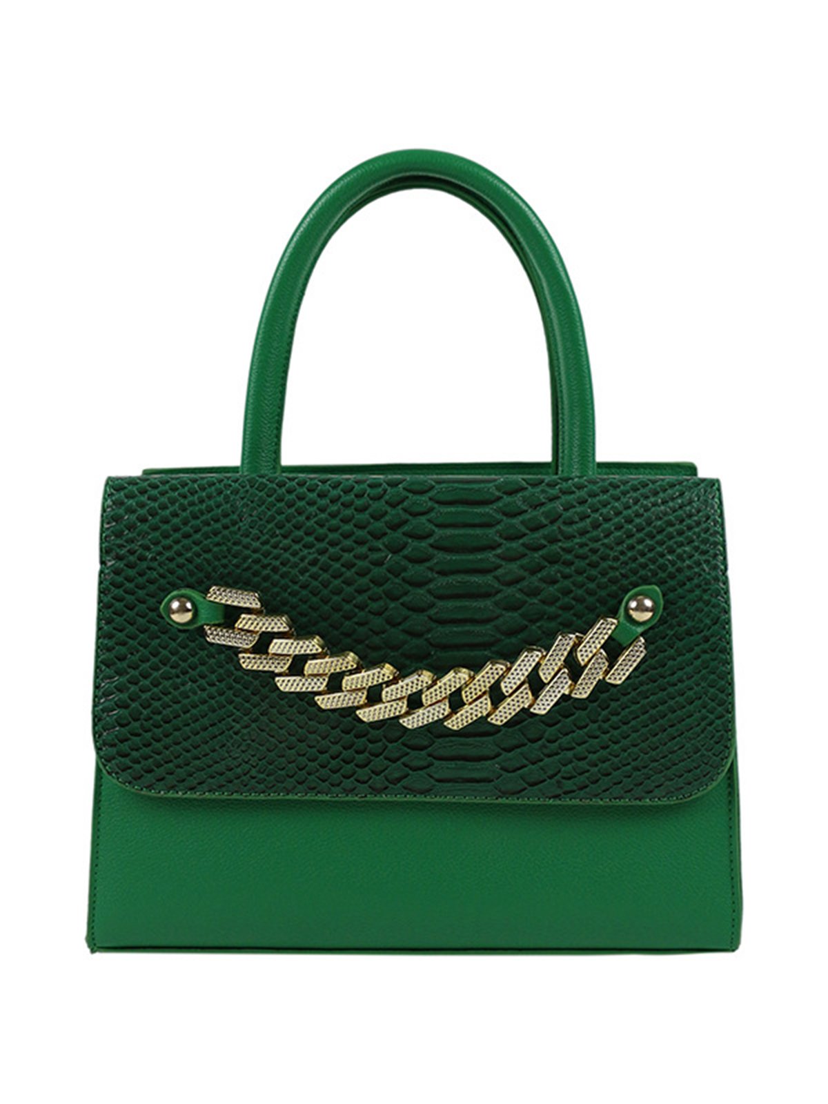 Chain Crocodile Embossed Handbag Square Crossbody Bag