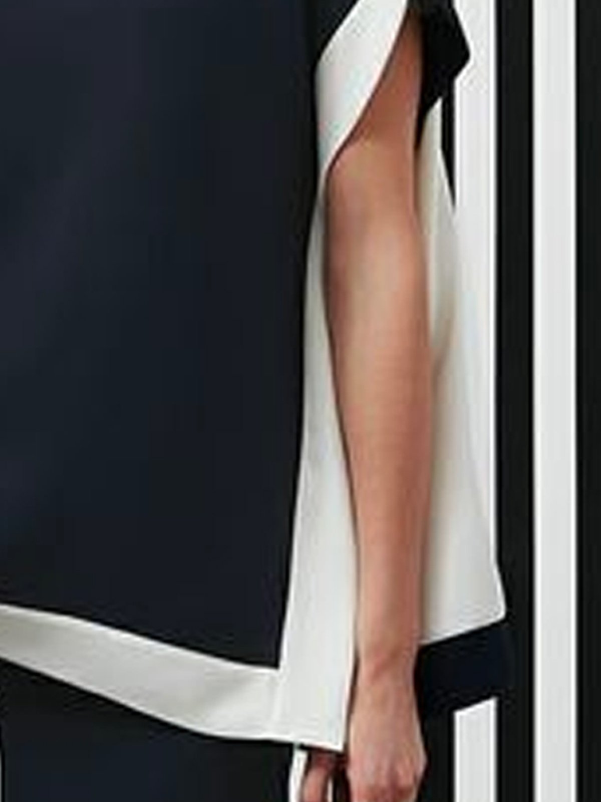 Boat Neck Color Block Loose Urban Shirt