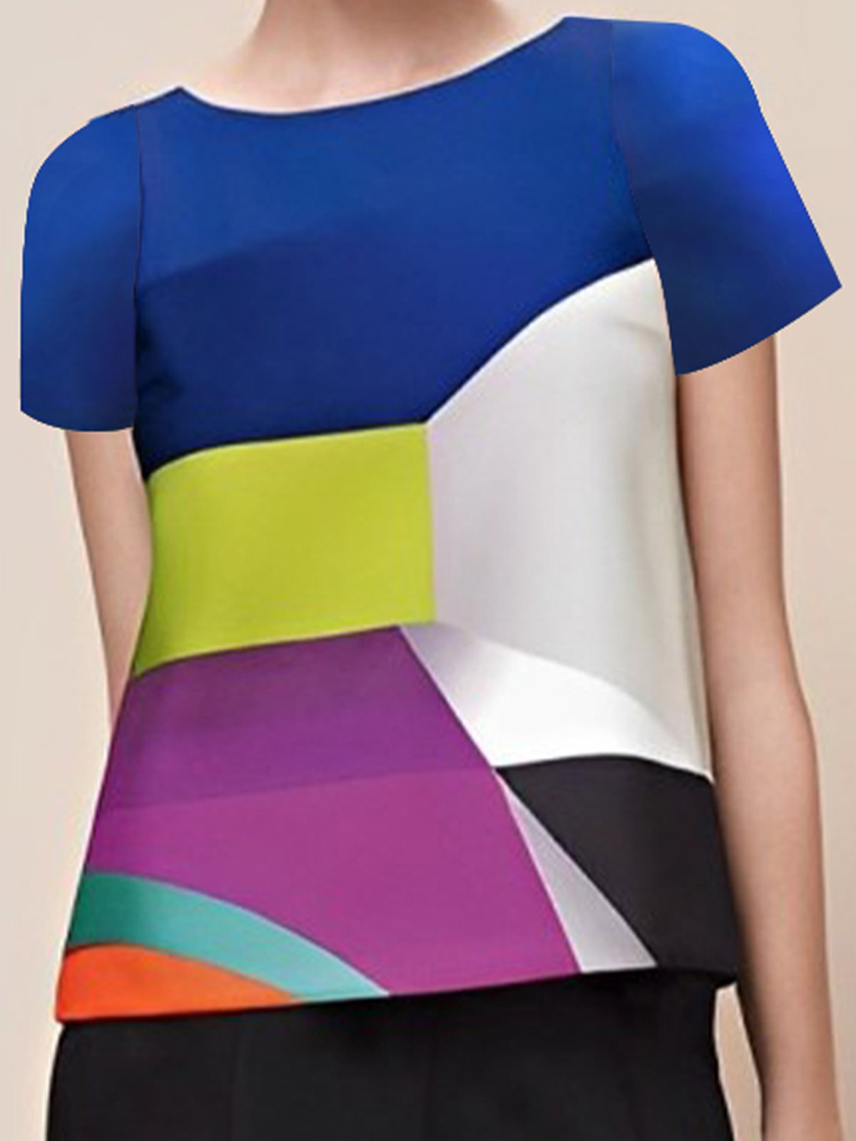 Regular Fit Geometric Urban Short Sleeve Shirt