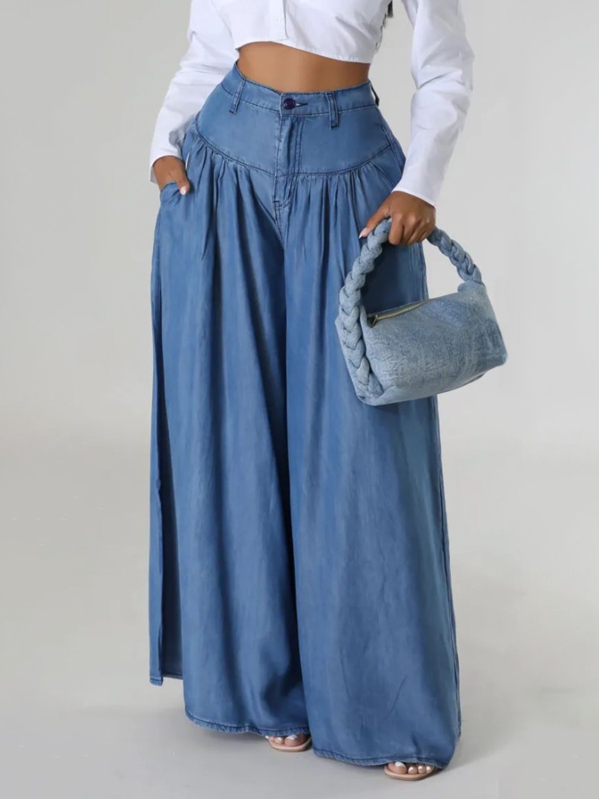 Long Regular Fit Denim Plain Urban Jeans