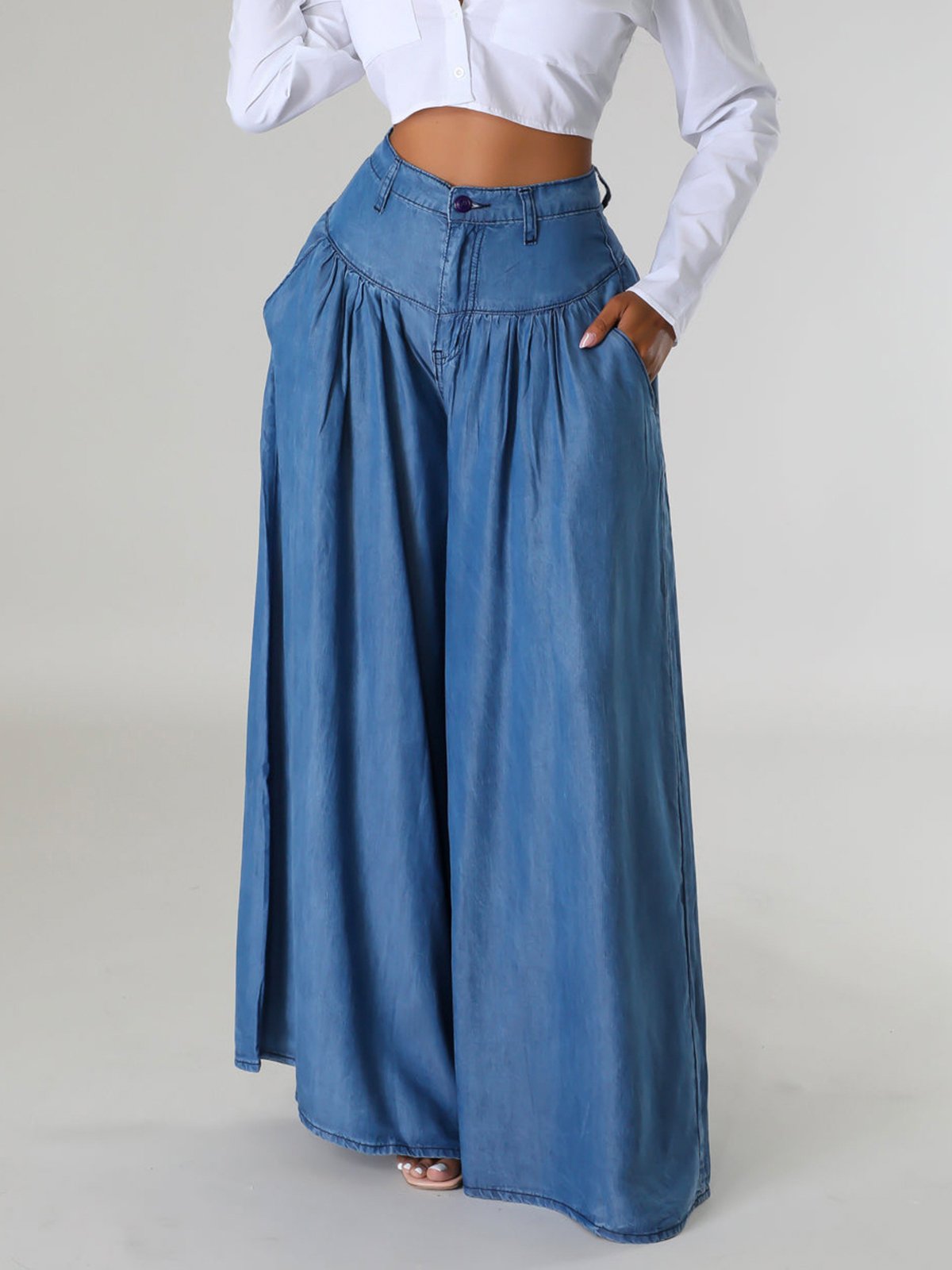 Long Regular Fit Denim Plain Urban Jeans