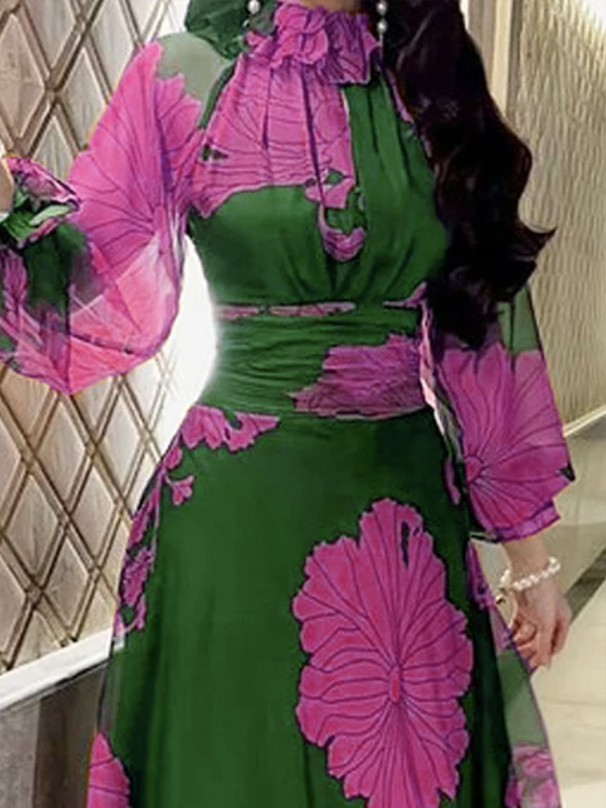 Regular Fit Urban Floral Lotus Leaf Collar Shirt stylewe