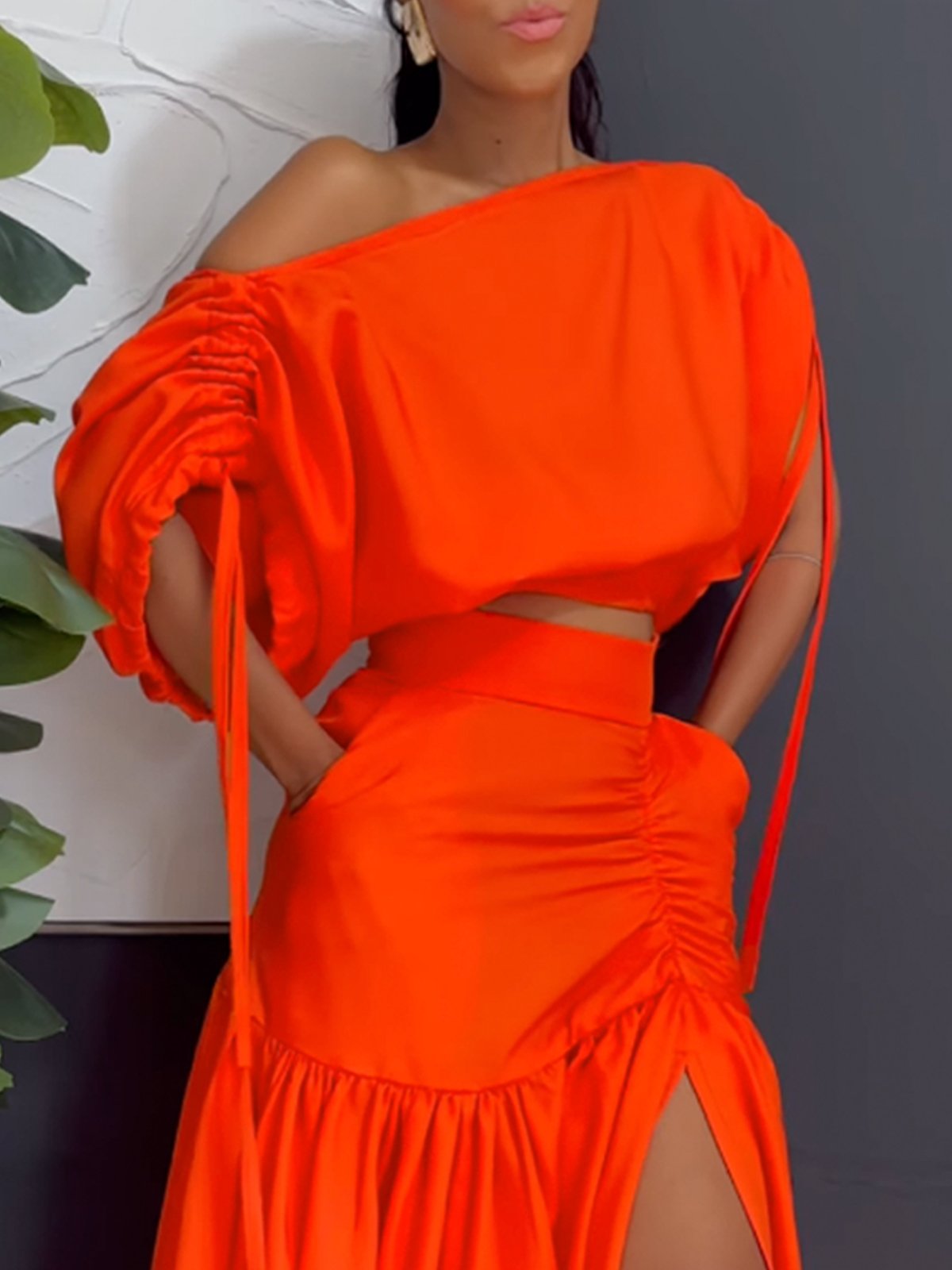 Loose Vacation Boat Neck Linen Plain Shirt